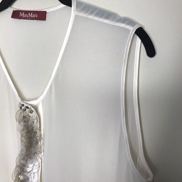 MaxMara Sz XL White Sheer Top - Picture 1 of 5